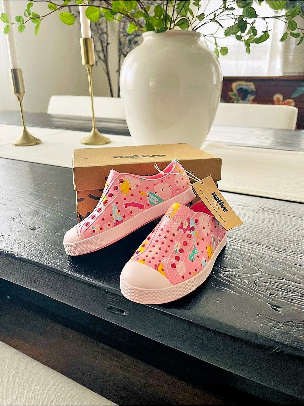 Native Shoes Jefferson Print Pink Shoes Girls US 9
